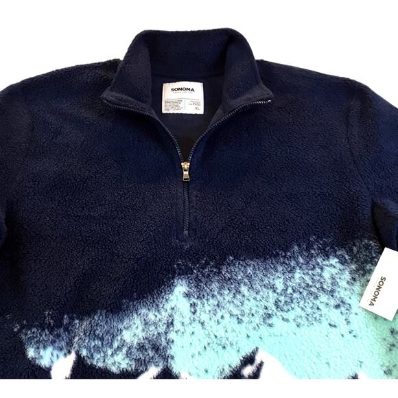 Arctic Fleece Blue Half-Zip Size XLarge Sonoma NWT $39.99 - Picture 1 of 5